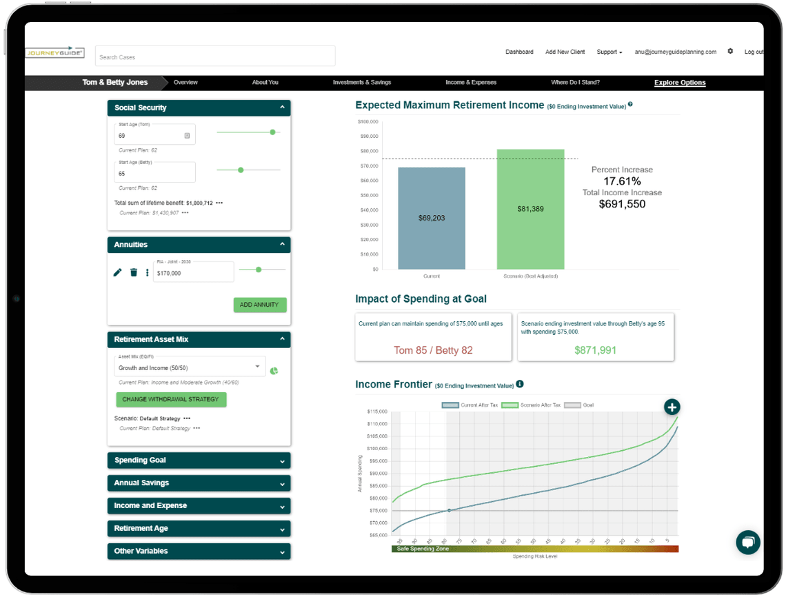 JourneyGuide retirement plan overview